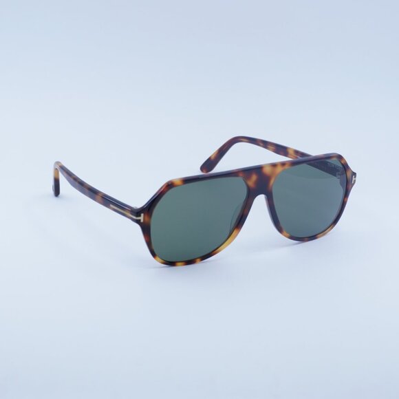 Tom Ford Hayes FT0934 53N Sunglasses Havana Aviator Frame, Green Lenses - Picture 7 of 10